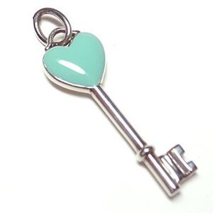 Tiffany & Co. Silver and Turquoise Heart Key Pendant